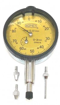 Číselníkový úchylkomer - indikátor 40/3 mm, 4 výmenné dotyky, SOMET