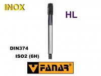 Závitník strojný M10x1,25 HSSE HL ISO2(6H) DIN374 s lámačom triesok INOX, Fanar