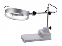 Stolová strojná lampa s LED žiarivkou a lupou , VHL-30TLED